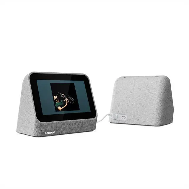 Alt view image 7 of 7 - Lenovo Smart Clock - Gen 2 Grey with Color Smart Bulb (ZA970062US)