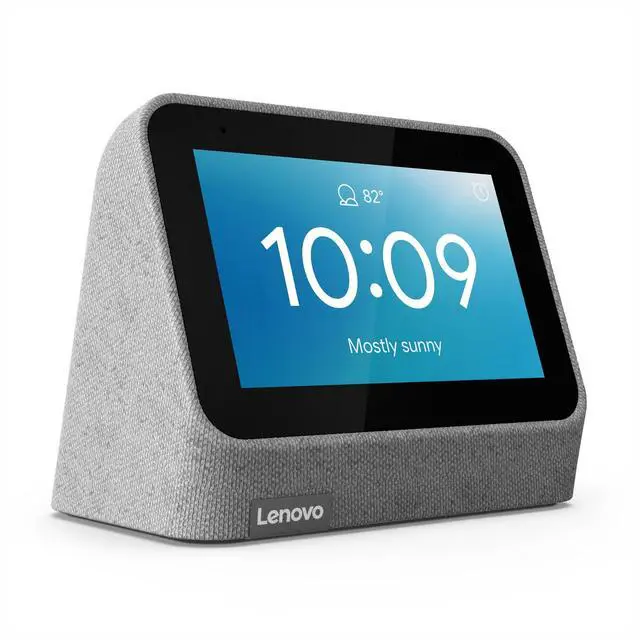 Alt view image 2 of 7 - Lenovo Smart Clock - Gen 2 Grey with Color Smart Bulb (ZA970062US)