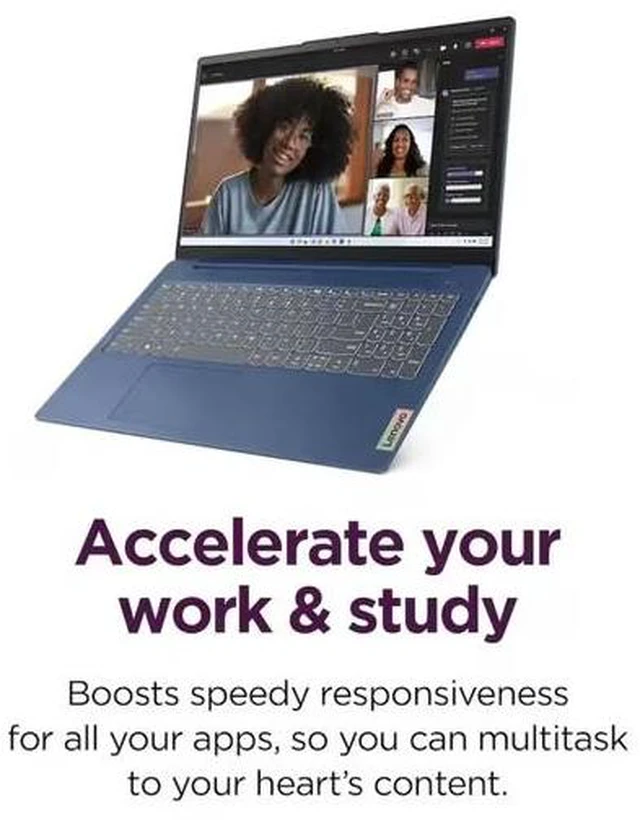 Alt view image 7 of 7 - Lenovo IdeaPad Slim 3 Laptop - 15.6 Inch FHD (1920x1080) Non-Touchscreen, AMD Ryzen 5 40 Processor, 8GB RAM - 256GB SSD, AMD Radeon 610M Graphics, Windows 11 Home - Abyss Blue (82XQ012GUS)