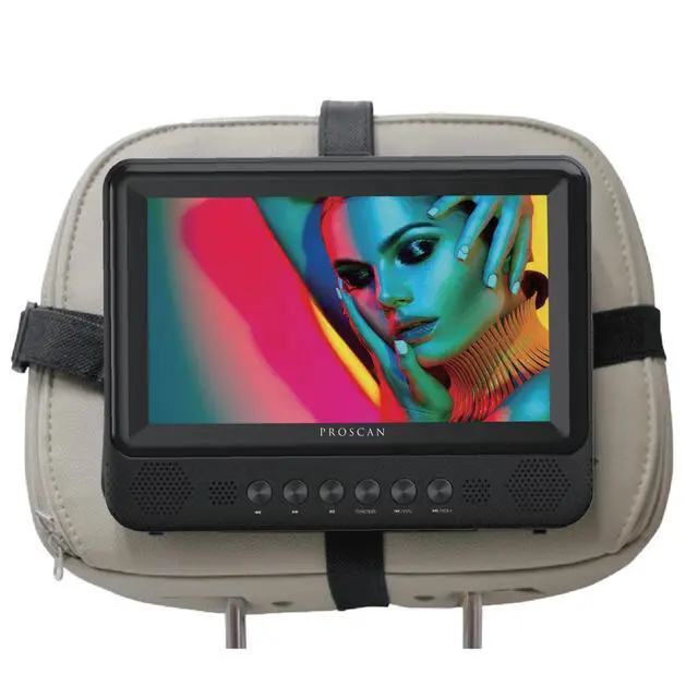 Alt view image 4 of 7 - Proscan 7 Inch Dual Screen Portable CD DVD Player with SD Card slot, USB, PDVD7751 - Black