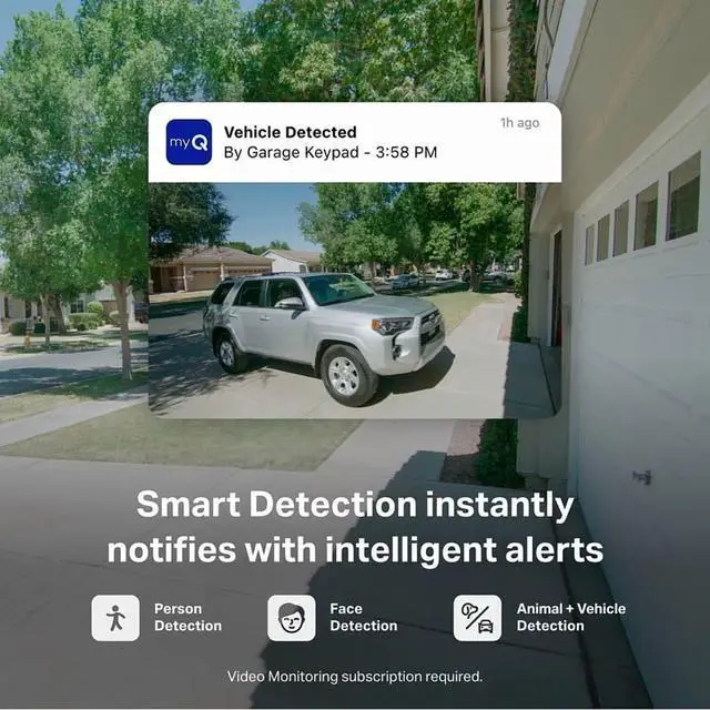 Alt view image 7 of 7 - Chamberlain myQ Smart Garage Video Keypad with Camera, Two-Way Audio, Smartphone Control Works via Wi-Fi - White