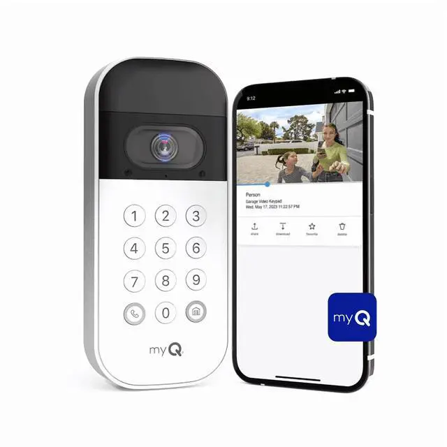 Alt view image 2 of 7 - Chamberlain myQ Smart Garage Video Keypad with Camera, Two-Way Audio, Smartphone Control Works via Wi-Fi - White