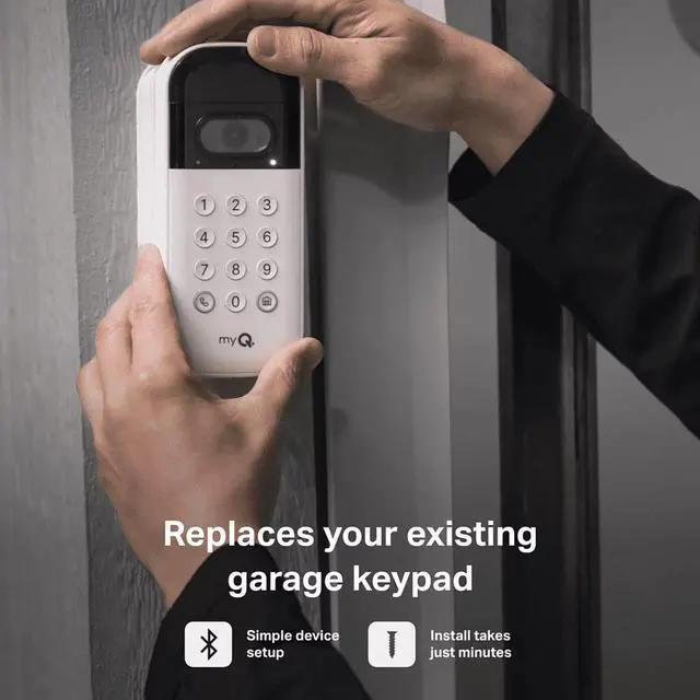 Alt view image 3 of 7 - Chamberlain myQ Smart Garage Video Keypad with Camera, Two-Way Audio, Smartphone Control Works via Wi-Fi - White