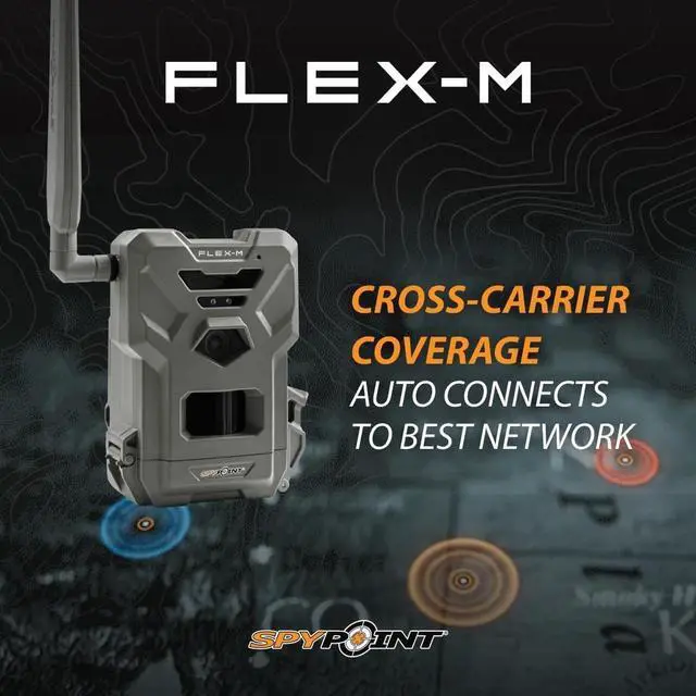 Alt view image 3 of 6 - SPYPOINT Flex-M Twin Pack Cellular Trail Cameras - Best Hunting Accessories, No WiFi Needed, GPS, Night Vision, Dual-Sim LTE, IP65 Water-Resistant Game Camera, 28MP Photos