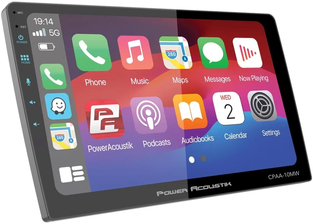 Alt view image 2 of 7 - Power Acoustik 10.6 Inch LCD Touchscreen Display, Shallow Mount Car Stereo Head Unit - Double DIN Multimedia Receiver, Apple CarPlay, Android Auto, Bluetooth, USB (CPAA-10MW)