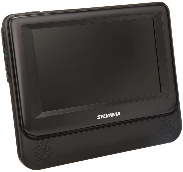 Alt view image 2 of 6 - Sylvania 7 Inch Dual Screen Portable DVD Player - Twin LCD Displays, DVD/CD/MP3 Playback, Built-In Stereo Speakers, AV Cable, Car Headrest Entertainment System
