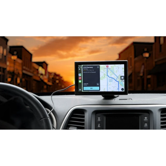 Alt view image 3 of 7 - Miroir Drivvplay Wireless CarPlay Screen for Car - 7 Inch Wireless Apple CarPlay & Android Auto Display, Portable Touchscreen Car Monitor, Bluetooth, Voice Control, Universal Dashboard Screen - Black