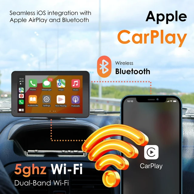 Alt view image 6 of 7 - REXING 7 Inch Wireless CarPlay/Android Auto Receiver, 4K Dash Cam, 1080p Rear, GPS, Bluetooth, 32GB microSD card