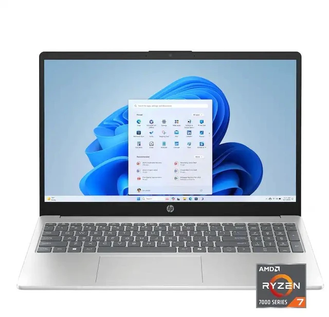 Main image of HP 15.6" Full HD (1920x1080) Touchscreen Laptop, AMD Ryzen 7 7730U, 16GB Memory-512GB SSD, Windows 11 Home - Natural Silver (15-fc0235dx)