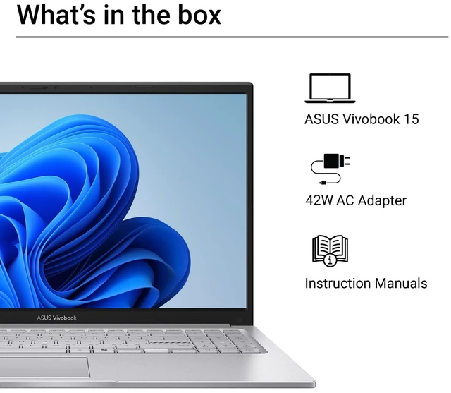 Alt view image 7 of 7 - ASUS Vivobook 15 - 15.6 Inch (1920x1080) FHD Non-Touchscreen Laptop, Intel Core Ultra 5 315 Processor, 8GB RAM 256GB SSD, 3 Months Free of Microsoft 365 Personal Included, Windows 11 Home - Silver