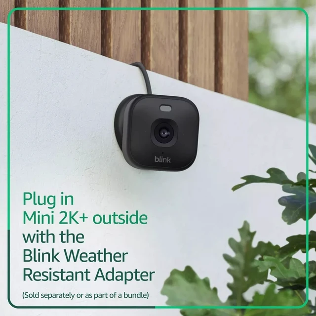 Alt view image 3 of 7 - Blink Mini 2K+ Resolution Compact Plug-In Security Camera, 2K Video Resolution, Color Night Vision, Enhanced Audio. 2Pack Camera - Black