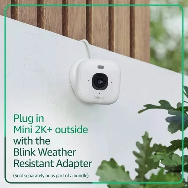 Alt view image 3 of 7 - Blink Mini 2K+ Resolution Compact Plug-In Security Camera, 2K Video Resolution, Color Night Vision, Enhanced Audio. 2Pack Camera - White