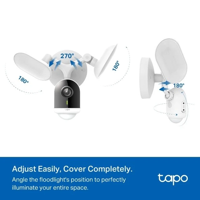 Alt view image 4 of 7 - TP-Link Tapo TC53-2K Wired Smart Floodlight Security Camera - Ultra-Bright Motion-Activated LED Floodlight, Full-Color Night Vision, Smart AI Detection, Two-Way Audio, Weatherproof - White
