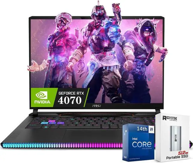 Main image of MSI 2025 GE68HX Raider Gaming 16" 144Hz FHD+ Laptop, Intel 24-Core i9-14900HX(up to 5.8 GHz), GeForce RTX 4070, 32GB DDR5 RAM, 1TB SSD, RGB Backlit, Thunderbolt 4, Webcam, W/PSD, Win 11 Home, Black
