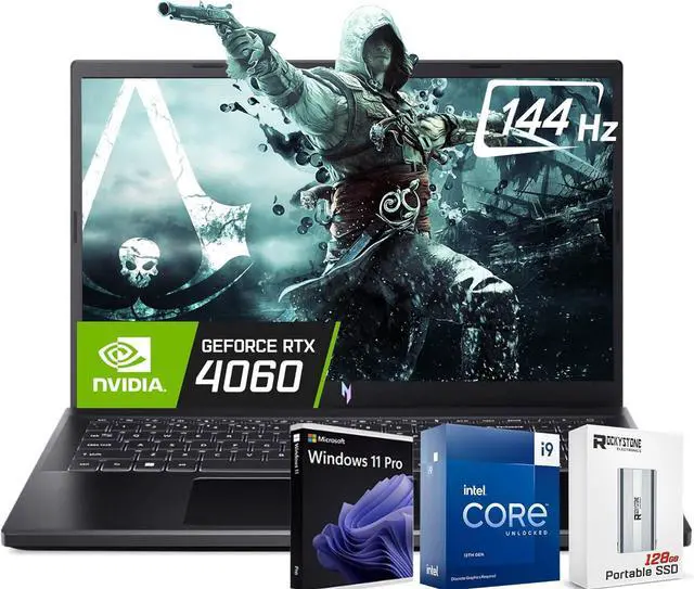 Main image of acer Nitro V 15 Premium Gaming Laptop, Intel 14-Core i9-13900H, 15.6" 144Hz FHD IPS Display, NVIDIA GeForce RTX 4060 8GB GDDR6, 32GB DDR5 RAM, 1TB SSD, W/128GB Portable SSD, Windows 11 PRO