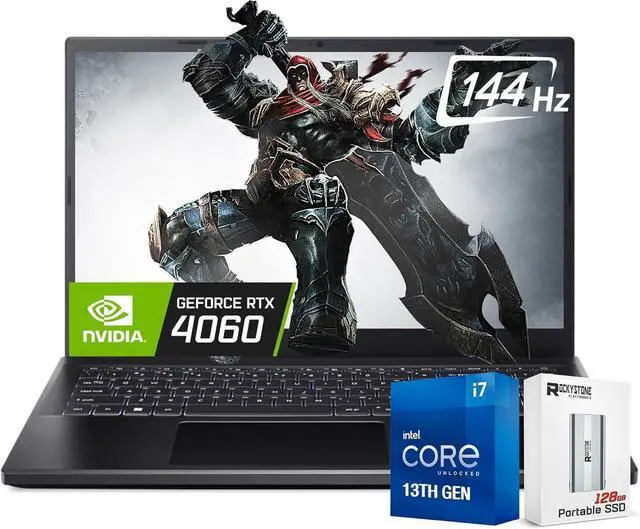 Main image of acer Nitro V 15 Gaming Laptop, Intel 10-Core i7-13620H, 15.6" 144Hz FHD IPS Display, NVIDIA GeForce RTX 4060 8GB GDDR6, 32GB DDR5 RAM, 1TB SSD, W/128GB Portable SSD, Windows 11 Home