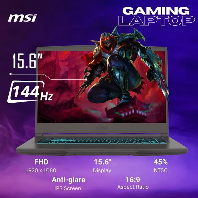 Alt view image 3 of 6 - MSI thin 15 gaming laptop, 15.6" FHD IPS Display, AMD Ryzen 9 8945HS(>i9-13900H, 5.2 GHz), GeForce RTX 4060, AI&VR Ready, CoPilot+ PC, Backlit Keyboard, Windows 11 Pro, Gray(64GB DDR5 RAM | 1TB SSD)