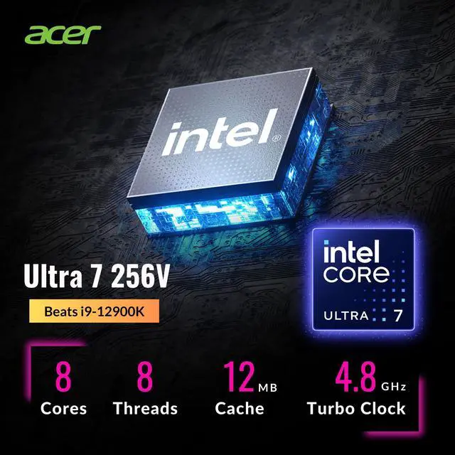 Alt view image 3 of 6 - Acer Swift 16 AI Laptop, 16" 120Hz 3K OLED Touchscreen, Core Ultra 7 256V(4.80 GHz, >i9-12900K), Copilot PC, Backlit Keyboard, Fingerprint, Wi-Fi 7, Windows 11 Home, Black(16GB DDR5 RAM | 1TB SSD)