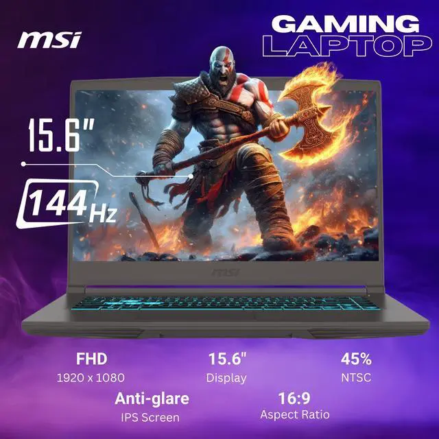Alt view image 3 of 6 - MSI Thin 15 gaming laptop, 15.6" 144Hz FHD 1920 x 1080 Display, AMD Ryzen 9 8945HS(>i9-13900H), GeForce RTX 4060, AI&VR Ready, CoPilot, Backlit Keyboard, Windows 11 Home, Gray(32GB DDR5 RAM | 1TB SSD)