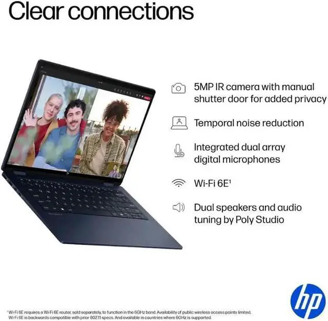 Alt view image 7 of 7 - HP OmniBook X Flip 2-in-1 Copilot+ AI PC Laptop, 14" 2K Touchscreen, Intel Evo Platform 8-Core Ultra 7 258V(>Ultra 9 185H), DTS: X Ultra, Backlit KB, W/Style & 128GB PSD, Win11 PRO(16GB|2TB SSD)