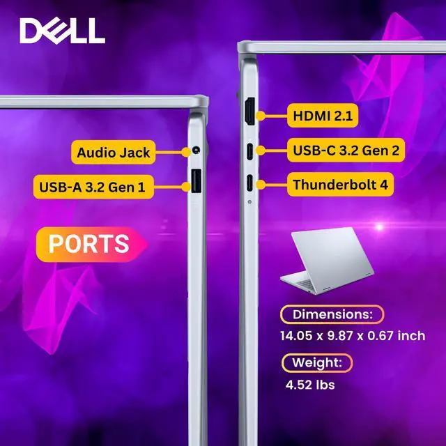Alt view image 6 of 6 - Dell 16 Plus 2-in-1 Laptop, 16" 1920 x 1200 Touchscreen, Core Ultra 7 256V(>i9-13900H), AI Ready, Copilot, Backlit Keyboard, 1080p Webcam, Wi-Fi 7, Windows 11 Home, Ice Blue(16GB DDR5 RAM | 1TB SSD)
