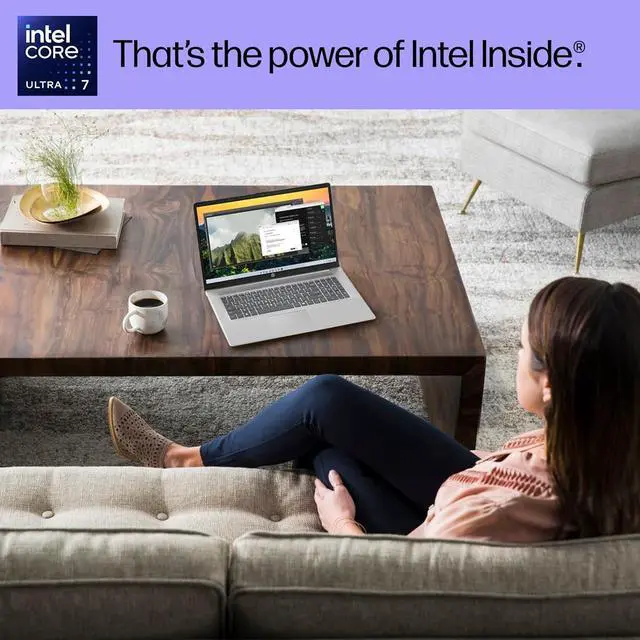 Alt view image 2 of 6 - HP 17.3" HD+ Touchscreen Laptop, Intel 12-Core Ultra 7 255U(Beat Core 7 150U), Dedicated Intel AI Boost NPU 12 Tops, 32GB DDR5, 1TB SSD, Backlit KB, WiFi 6, Win 11 Home, w/512GB External SSD & Stylus