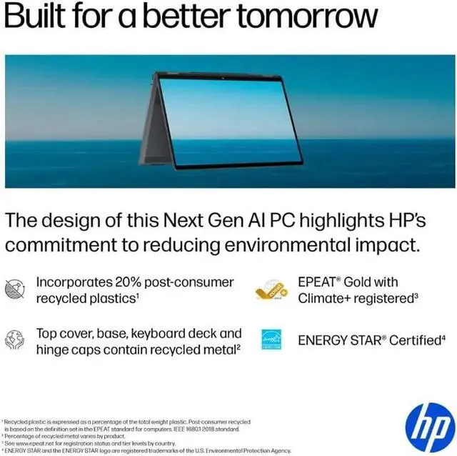 Alt view image 7 of 7 - HP OmniBook X Flip 2-in-1 Copilot+ AI PC Laptop, 16" 2K Touchscreen, Intel Evo Platform 8-Core Ultra 7 256V(>Ultra 9 185H), 16GB LPDDR5X, 2TB SSD, WiFi 6E, Backlit KB, W/Style & 128GB PSD, Win11 PRO