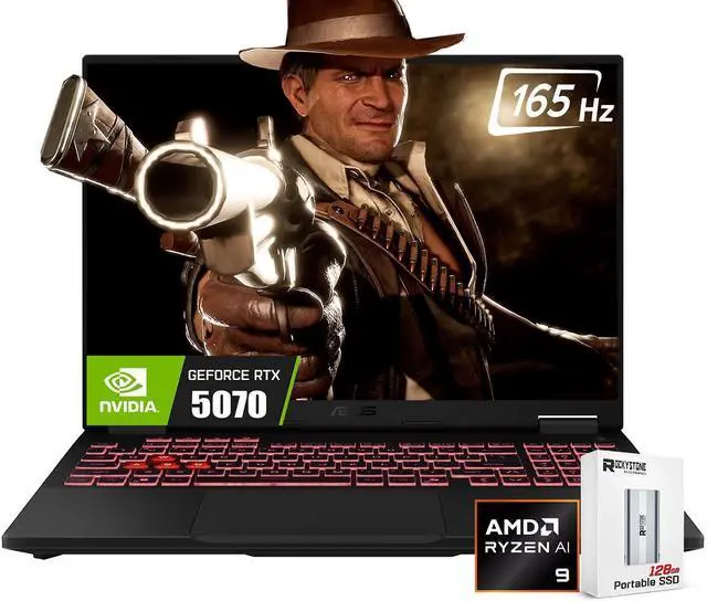 Main image of ASUS 2025 TUF A16 16" FHD+ 165Hz RTX 5070 Gaming Laptop, AMD Ryzen 9 270(>i9-12900, Up to 5.2GHz), 72GB DDR5 RAM, 4TB PCIE SSD, RGB Backlit Keyboard, Thunderblot 4,W/Portable SSD