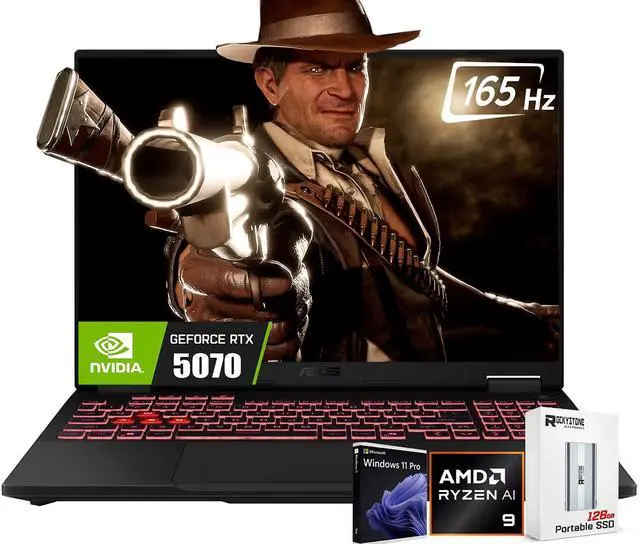 Main image of ASUS 2025 TUF A16 16" FHD+ 165Hz RTX 5070 Gaming Laptop, AMD Ryzen 9 270(>i9-12900, Up to 5.2GHz), 72GB DDR5 RAM, 4TB PCIE SSD, RGB Backlit Keyboard, Thunderblot 4,W/Portable SSD,W11 Pro