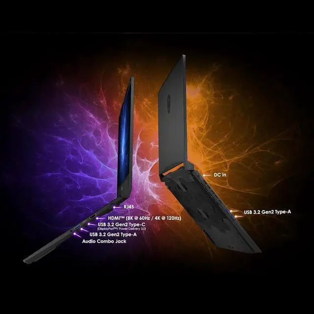 Alt view image 4 of 7 - MSI Katana HX Gaming Laptop, 15.6 165Hz QHD+ IPS Display, 24-core i9-14900HX (UP to 5.8 GHz, GeForce RTX 5070, AI&VR Ready, Copilot+ PC, RGB Backlit Keyboard, Win 11 Pro, Black(64GB DDR5 | 4TB SSD)