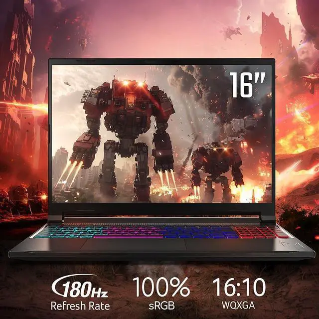 Alt view image 3 of 7 - acer Nitro V 16 AI Gaming Laptop, 16" WUXGA IPS180Hz Display, AMD Ryzen 7 260(>Intel i7-14700), NVIDIA GeForce RTX 5050 8GB GDDR7, 32GB DDR5, 1TB SSD, WiFi 6E, RGB Backlit KB, Win11 Home, W/256GB PSD