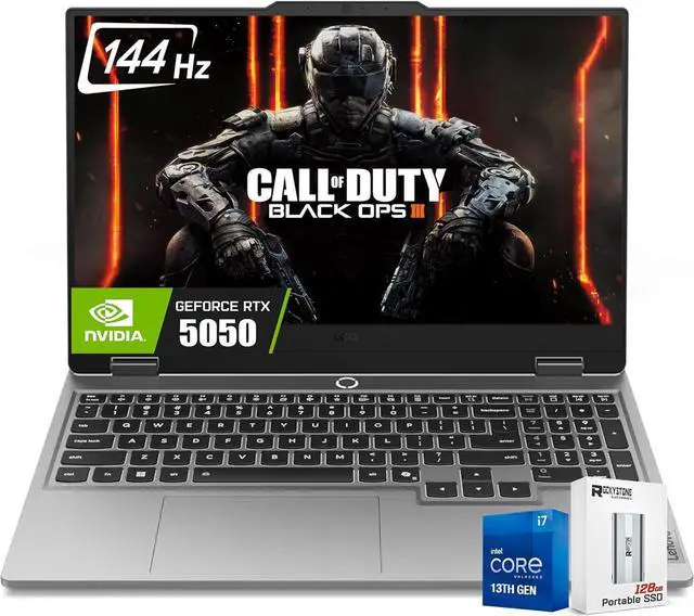 Main image of Lenovo LOQ 15 AI Gaming Laptop, NVIDIA GeForce RTX 5050 Graphics, 15.6" IPS LCD FHD144hz Display, Intel Core i7-13650HX(Beats Intel i9-12900), 24GB DDR5, 1TB SSD, Backlit KB, w/128GB PSD, Win11 Home