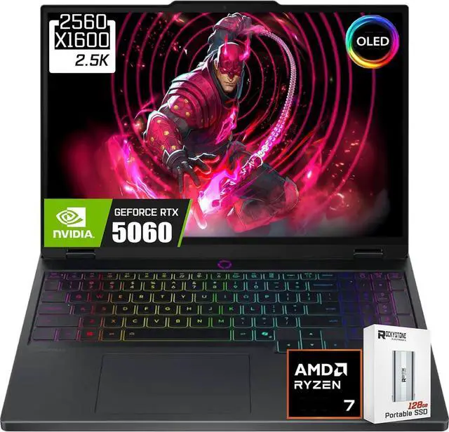Main image of Lenovo Legion 5 15.1" WQXGA OLED 165Hz Gaming Laptop, NVIDIA GeForce RTX 5060 8GB GDDR7, AMD Ryzen 7-260(>Intel i9-13905H), WiFi 7, RGB Backlit, Win11 Home, W/128GB PSD(32GB|1TB SSD)