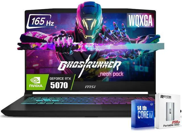 Main image of MSI Katana HX Gaming Laptop, 15.6 165Hz QHD IPS Display, 16-core i7-14650HX (UP to 5.2 GHz, GeForce RTX 5070, AI&VR Ready, Copilot+ PC, RGB Backlit Keyboard, Win 11, Black(32GB DDR5 RAM | 1TB SSD)