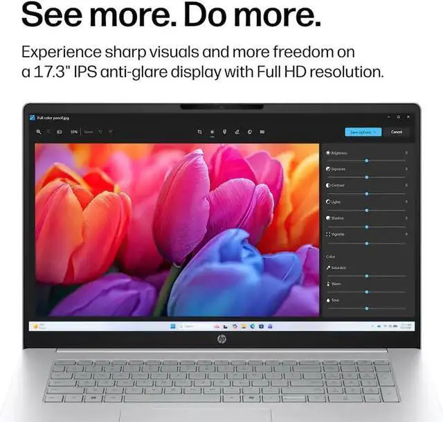 Alt view image 3 of 7 - HP OmniBook 3 17.3 inch Laptop Copilot+ AI PC, FHD Display, AMD Ryzen 3 30, 8GB RAM, 512GB SSD, AMD Radeon 610M Graphics, 1080P Privacy Webcam, WiFi 6, Bluetooth 5.4, Win11 Home