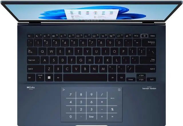 Alt view image 2 of 7 - ASUS Zenbook 14" 2.8K (2880 x 1800) OLED Business Laptop, 90Hz 400 nits Display, 8GB LPDDR5 RAM|256GB SSD, Intel Evo i5-1240P, ErgoSense Backlit KB, Fingerprint, Harman Kardon, Windows 11 Pro 256 GB