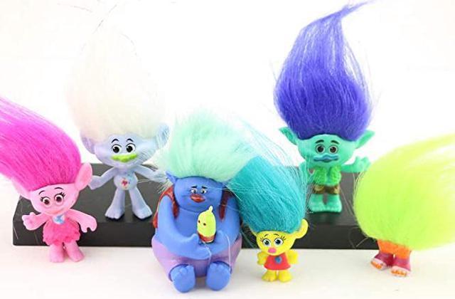 Vndaxau Poppy Trolls Doll with Hair Set of 6,Trolls Toys Party  Supplies,Kids Action Figures Include Branch and Poppy,Guy Diamond, Biggie,  Smidge