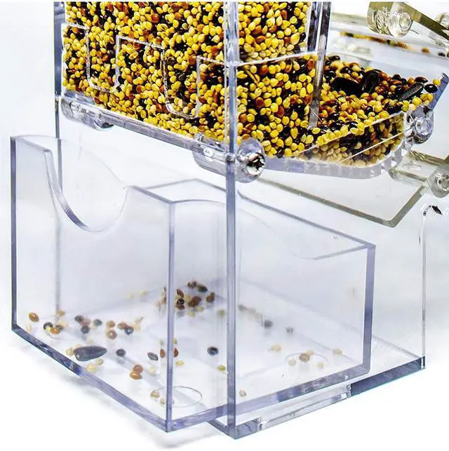 Alt view image 6 of 7 - No Mess Bird Cage Feeders Automatic Parrot Seed Tube Birds Cage Accessories for Parakeet Canary Cockatiel Finch,Free Install,No Fragile