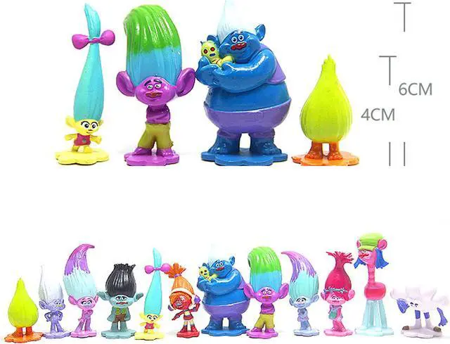 Alt view image 4 of 7 - Troll Dolls Cake Toppers Toys Trolls Figurines Poppy and Branch 12pcs Set