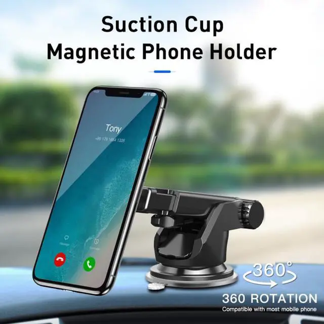 Alt view image 2 of 4 - Baseus suporte telescópico para celular, suporte de celular para iphone telefone móvel painel de sucção montagem de carro suporte magnético