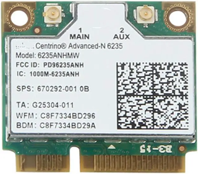 Main image of Banda dupla 300 mbps 6235 anhmw mini pci-e portátil sem fio wifi cartão para intel centrino advanced-n 6235 bluetooth 4.0 placa de rede