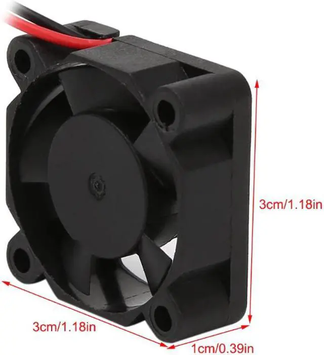 Alt view image 2 of 5 - DC 12V Radiator 30 x 30 x 10mm Humidifier DC Cooling Fan for 3D Printer Accessories Parts Extruder
