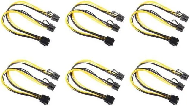 Main image of 6PCS PCIE 8 Pin To Dual 8 (6+2) Pin Cable Graphic Card Adapter Power Supply Cable PCI-Express Cable Splitter Cable