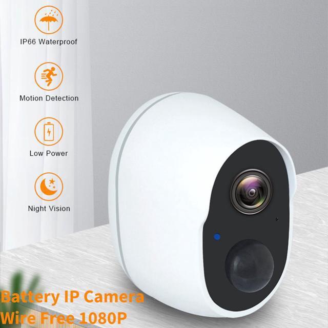 Cámara de seguridad exterior sin cables, cámara IP inalámbrica con batería  recargable, 1080P, Wifi, sistema de vigilancia para el hogar, PIR, novedad  