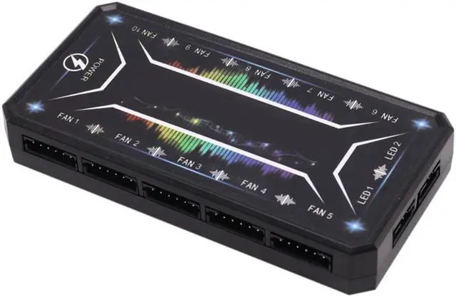 Alt view image 3 of 4 - Computer PC Case Fan Control Board RGB Fan Remote Control Switch Colors Control Panel Can Insert 10 RGB Fans(1 Controller)