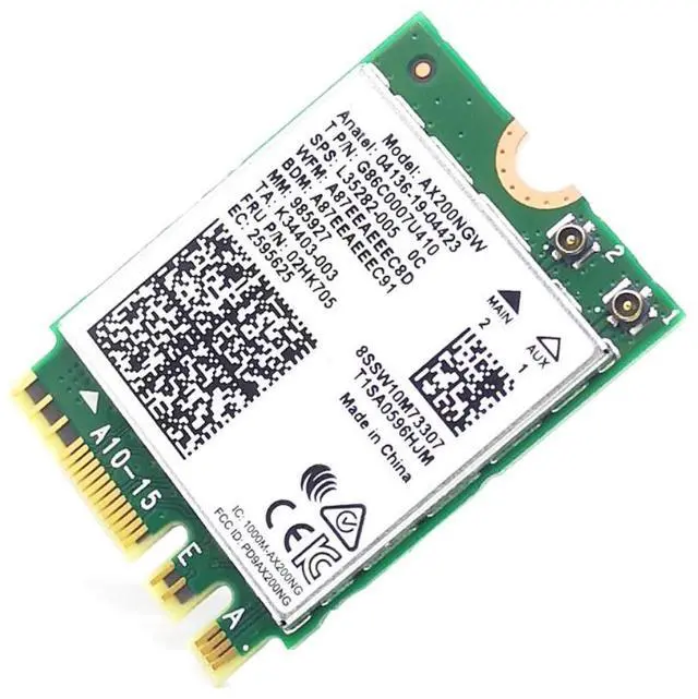 Alt view image 4 of 4 - AX200NGW WiFi Card with 6DB SMA Antenna 3000Mbps WiFi 6 M.2 NGFF Bluetooth 5.1 2.4G/5G