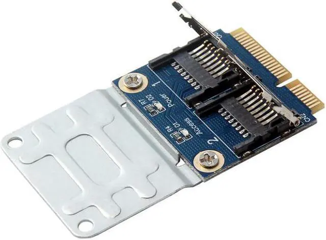 Alt view image 3 of 5 - 2 SSD HDD For Laptop Dual Micro- SD SDHC SDXC TF To Mini PCIe Memory Card Reader MPCIe To 2 Mini-Sdcards Mini Pci-E Adapter