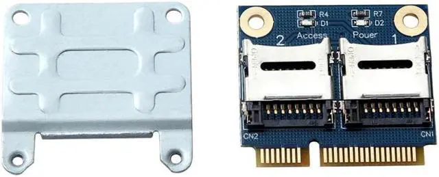 Alt view image 5 of 5 - 2 SSD HDD For Laptop Dual Micro- SD SDHC SDXC TF To Mini PCIe Memory Card Reader MPCIe To 2 Mini-Sdcards Mini Pci-E Adapter