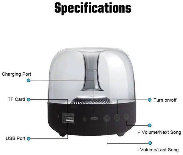 Alt view image 6 of 6 - Led Bluetooth Speaker Wireless Portable Colorful Lights Speaker TF Card Stereo Music Sound Column Speakers For PC Mobile Phone