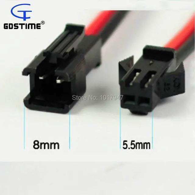 Alt view image 3 of 4 - 10 Pairs 2-Pin SM Plug Connector Cable Wire Male + Female 10 of Each Connector 10CM